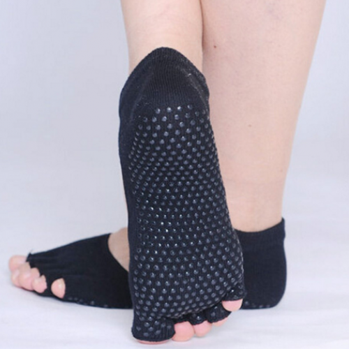 Pilates Sport calcetines meia sock - Women Cotton Yoga Socks Toe Five Fingers Gym Antiskid Backless Socks